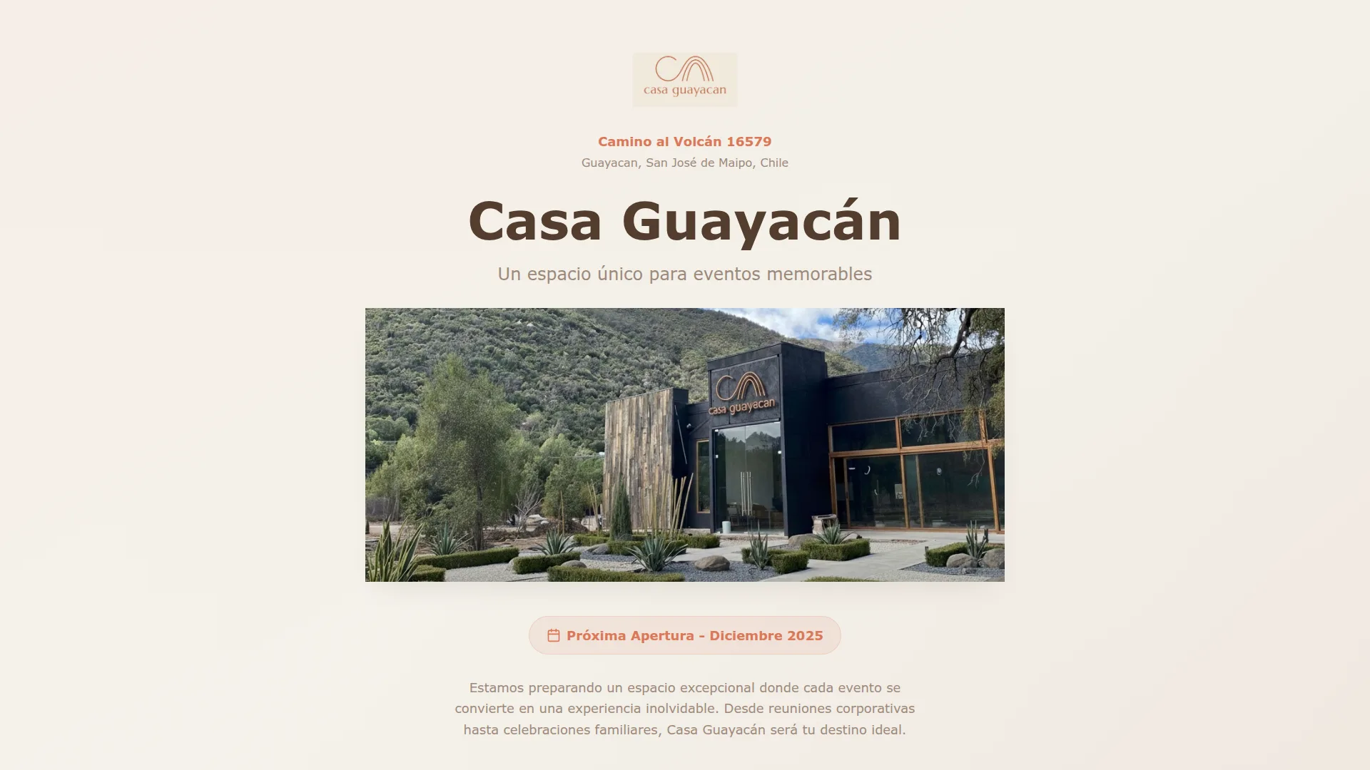 Landing Page Casa Guayacán — Amays Group