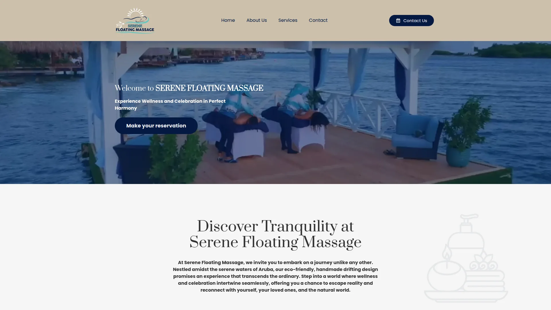 Diseño Web Serene Floating Massage — Amays Group